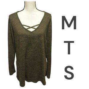 Mts top green womens size medium
